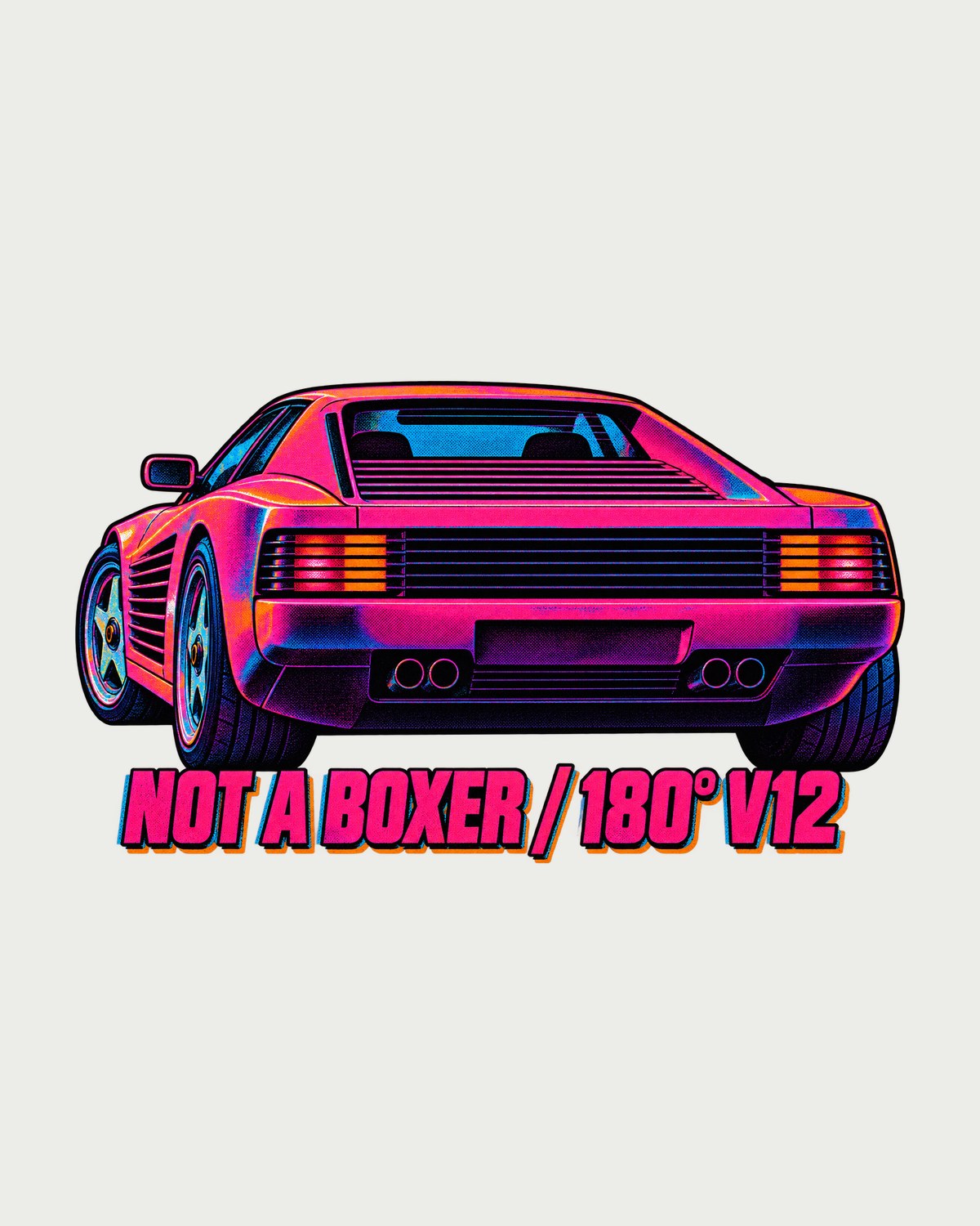 Ferrari Testarossa F110 Neon Riso Shirt, Not a Boxer 180 V12 design only