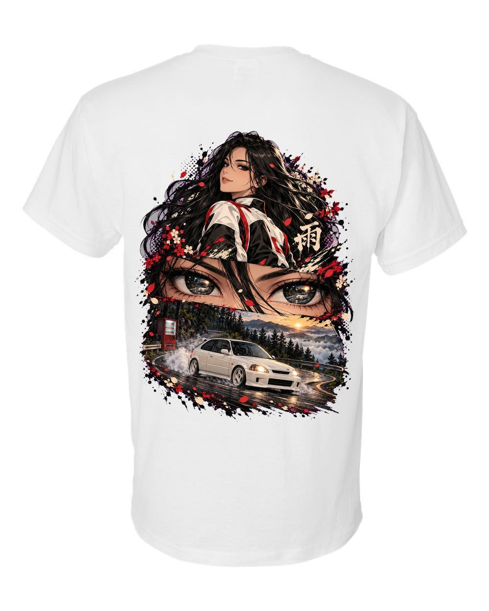 Honda Civic Type R EK9 Anime Girl T-Shirt White back