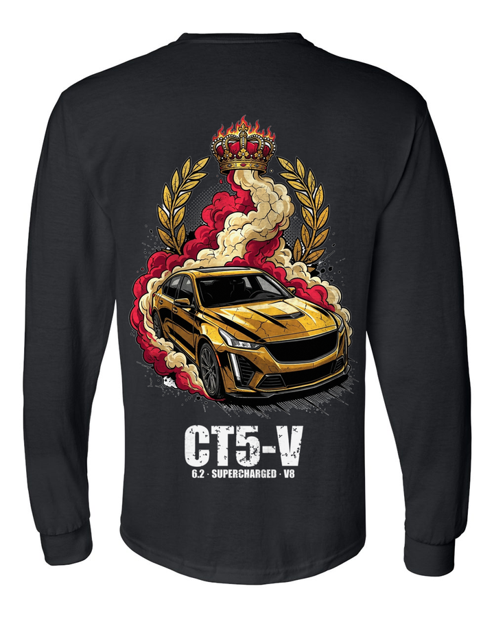 Cadillac CT5-V Crown Long Sleeve T-Shirt — Black back