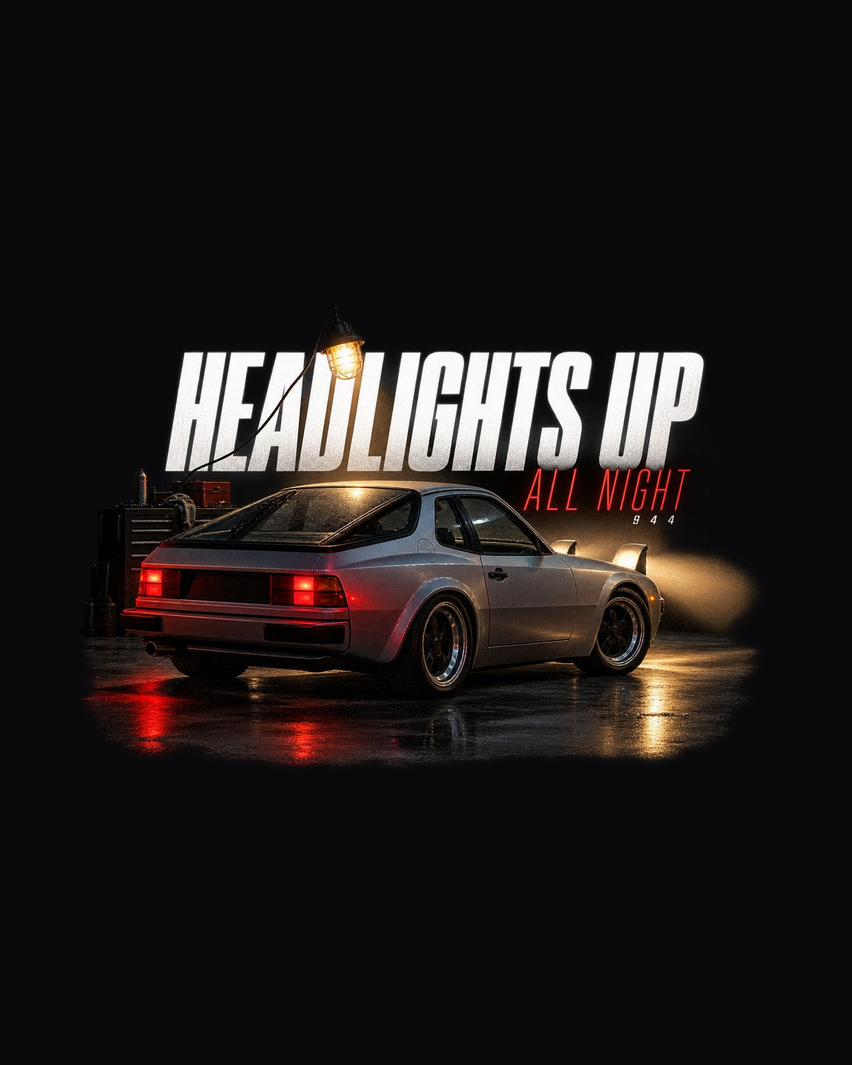 Porsche 944 Pop-Up Headlights Garage Night Shirt, Early 944 design only