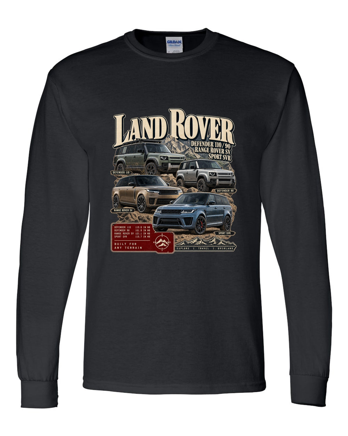 Archive panel print of the Jeep Grand Cherokee Trackhawk WK2 with 0-60 time black long sleeve front view with the design
