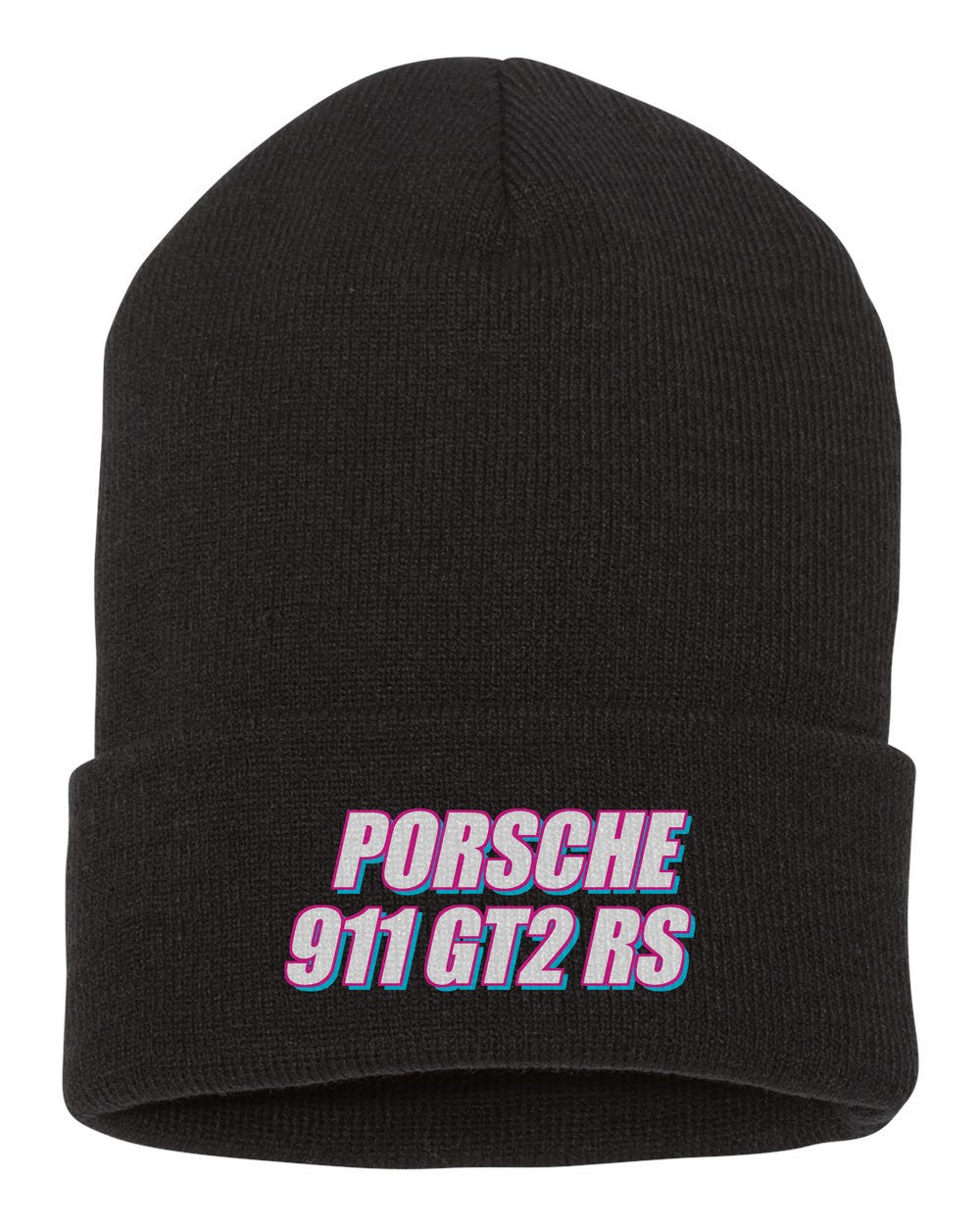 Porsche 911 Gt2 Rs black beanie front view with car name