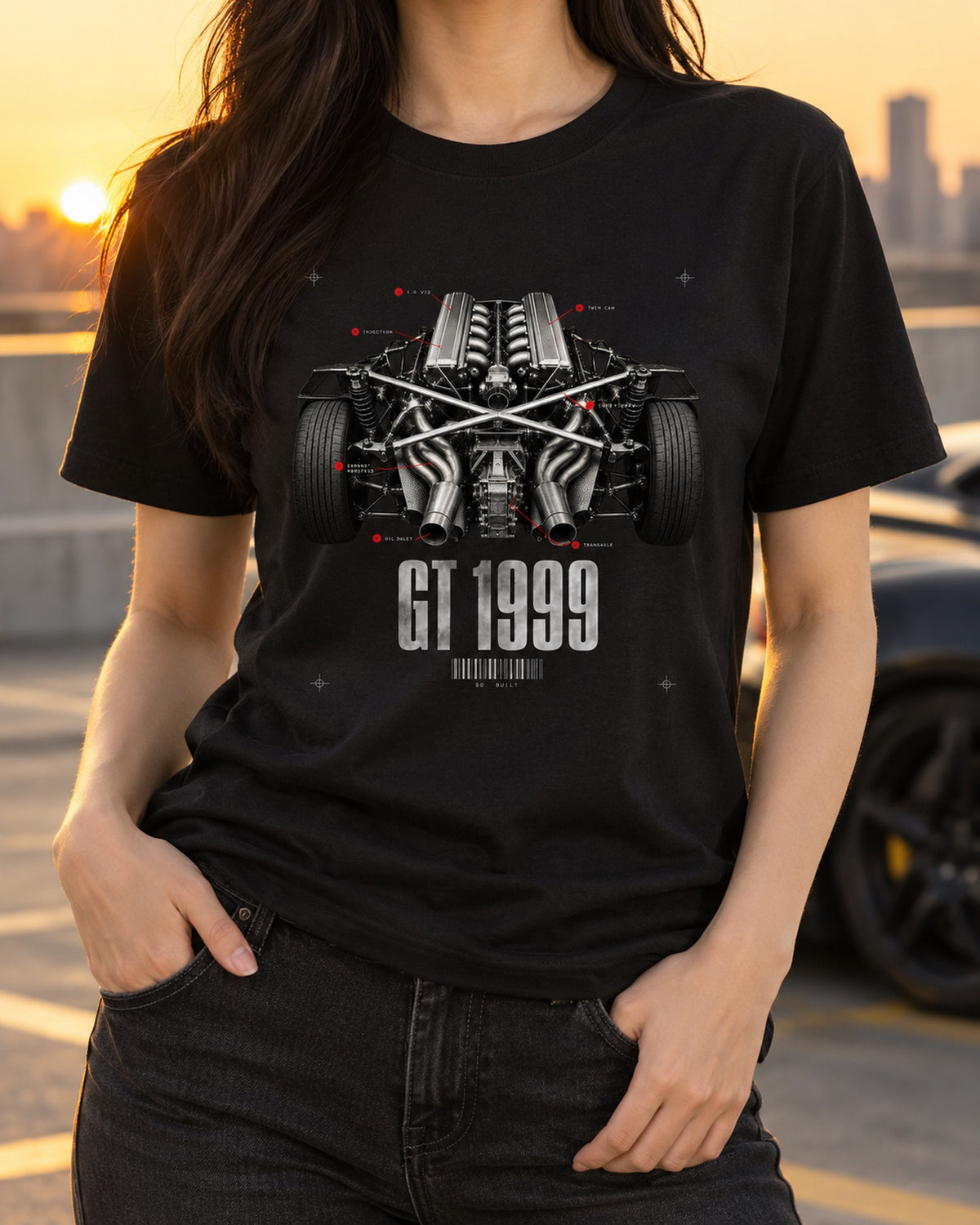 Diablo GT Six Litre Engine Plate Shirt, 6.0 V12 1999 T-Shirt Black worn hero