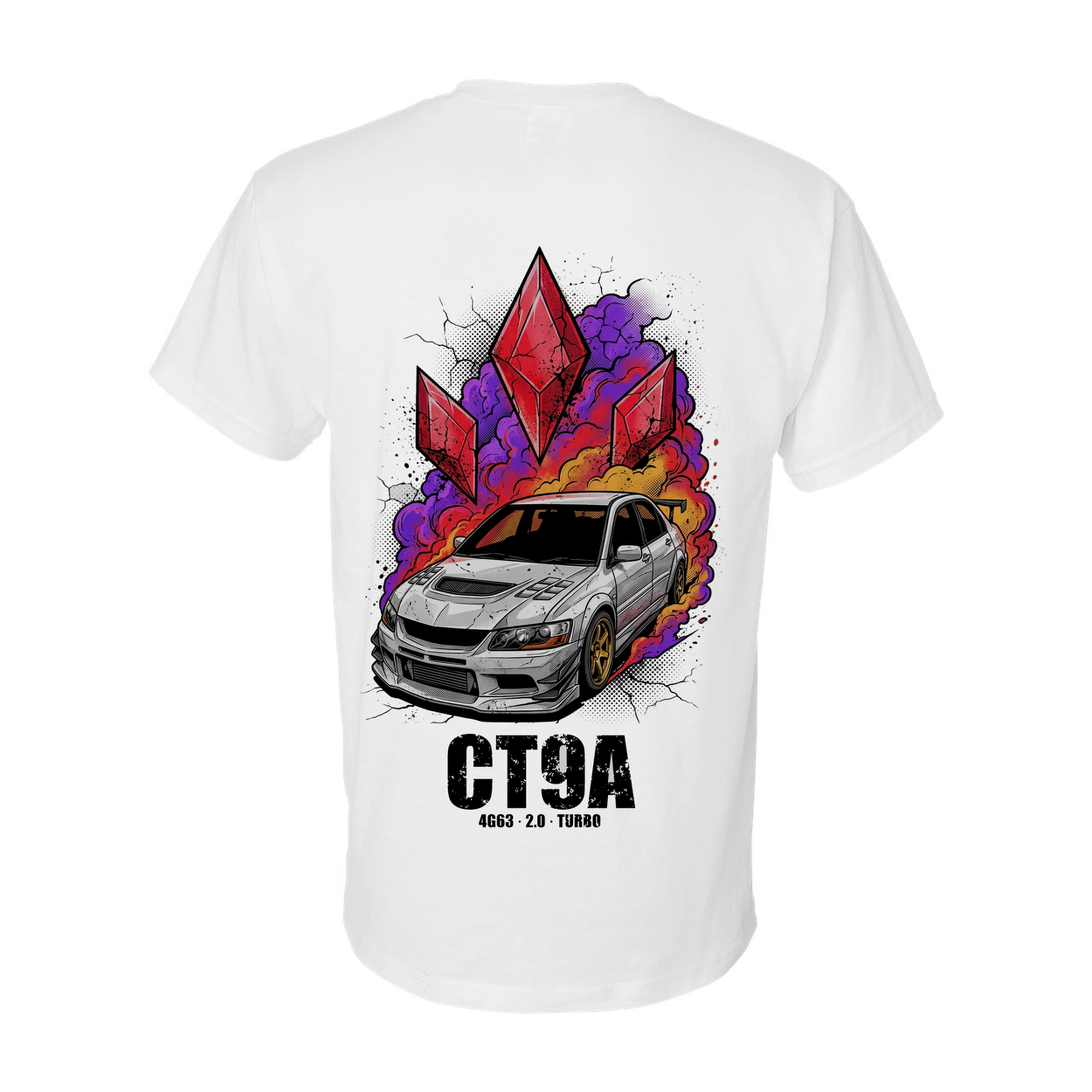 Mitsubishi Lancer Evolution IX Diamonds T-Shirt — White back