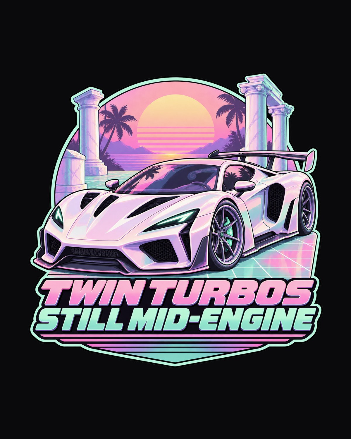Corvette C8 Z06 Flat-Plane Crest print, Twin Turbos Joke Shirt design only