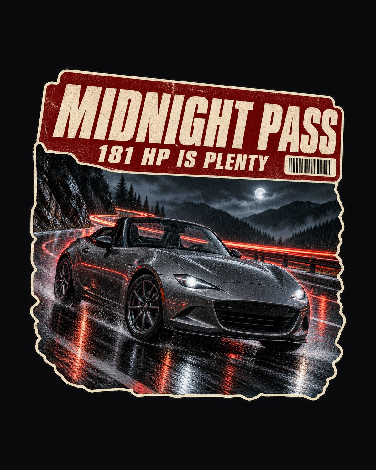 Mazda MX-5 ND RF Midnight Pass Touge Shirt, Miata Car Tee design only