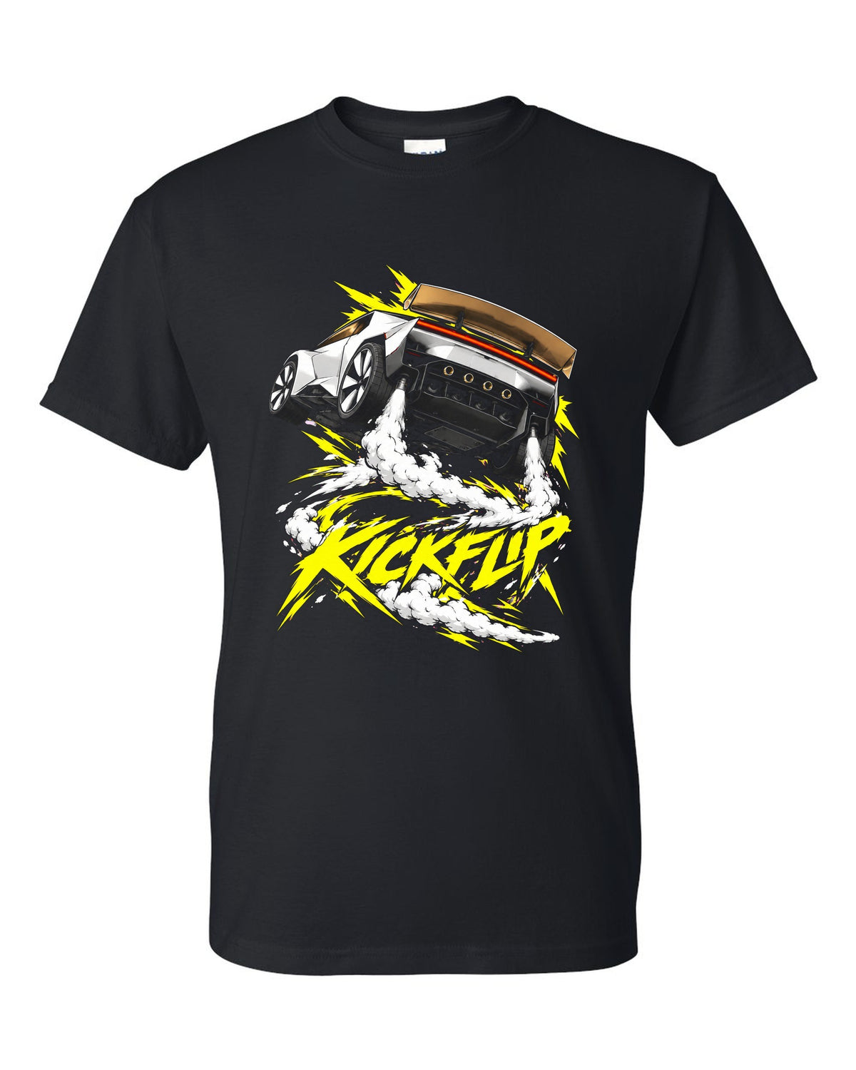 Tesla Roadster Kickflip T-Shirt Black front