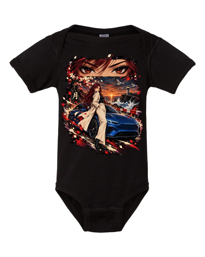 Lucid Air Sapphire Anime Girl Baby Onesie Black front