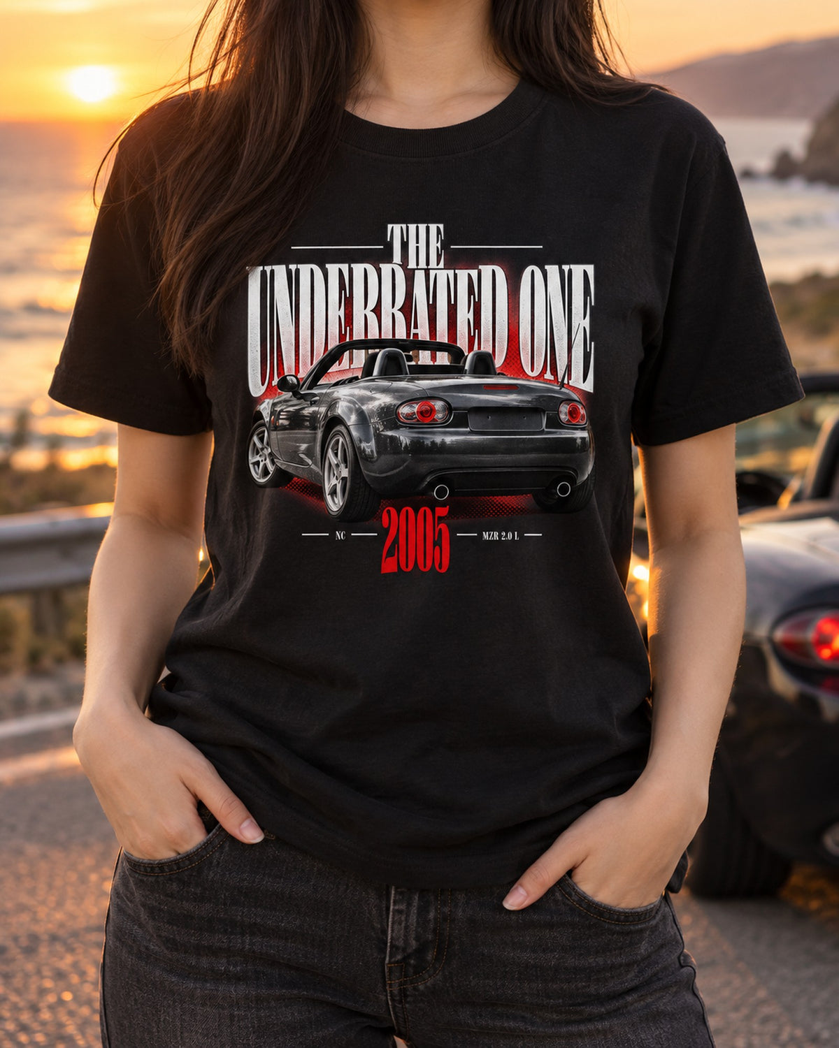 Mazda MX-5 NC PRHT The Underrated One Editorial Tee T-Shirt Black worn hero