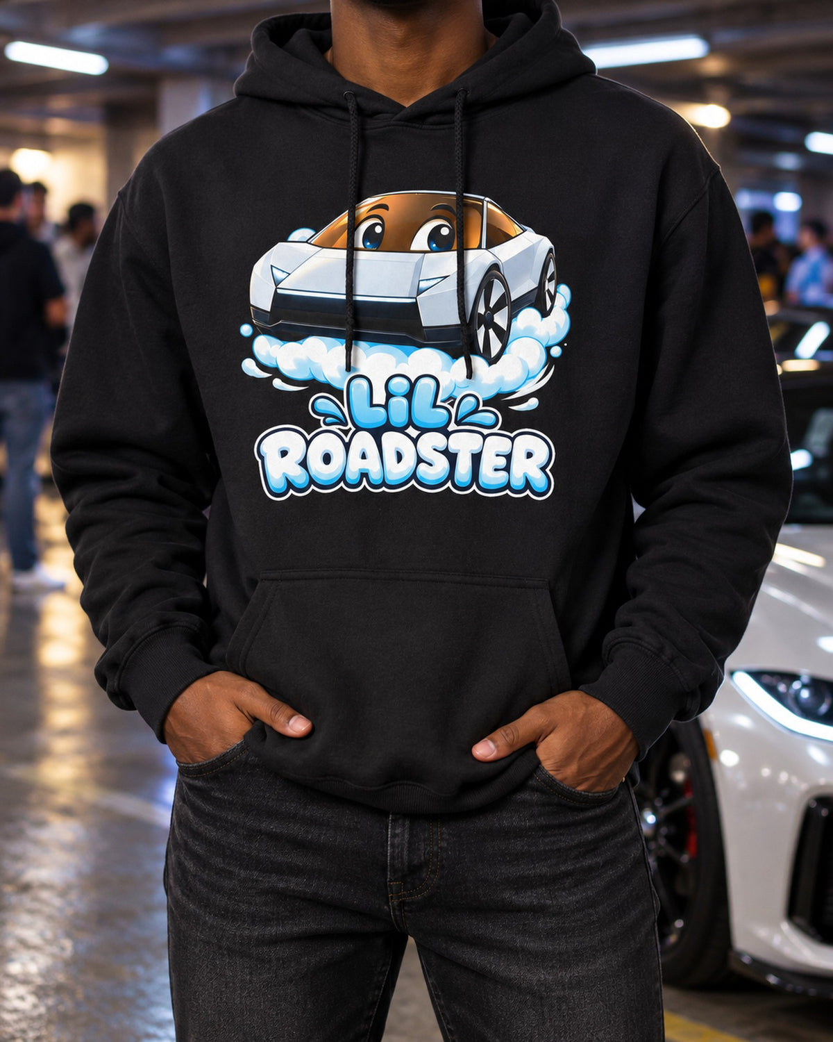 Lil Roadster Kids Shirt, Onesie & More Pull Over Hoodie Black worn hero