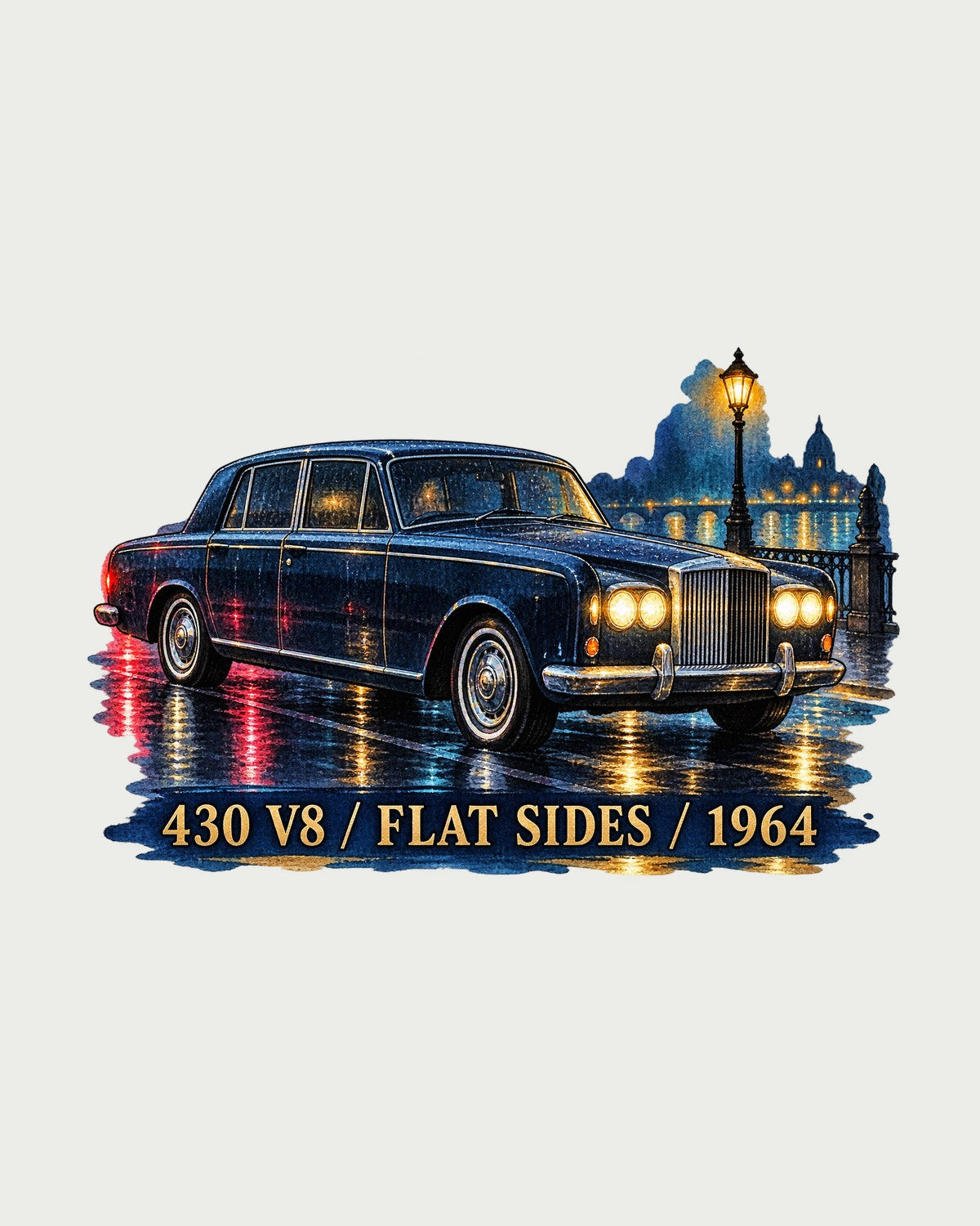 1964 Lincoln Continental Wet Road Night Watercolour Tee design only