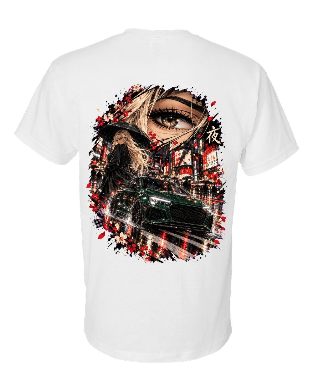 Audi RS3 Anime Girl T-Shirt White back