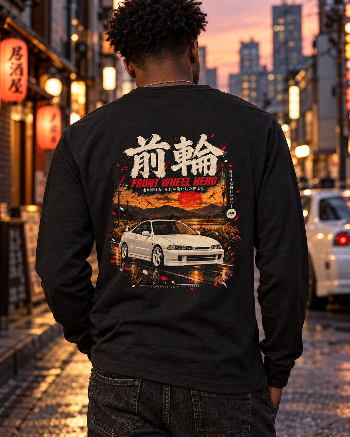 Honda Integra Type R DC2 Front Wheel Hero Shirt, Hoodie & More Long Sleeve Black worn hero