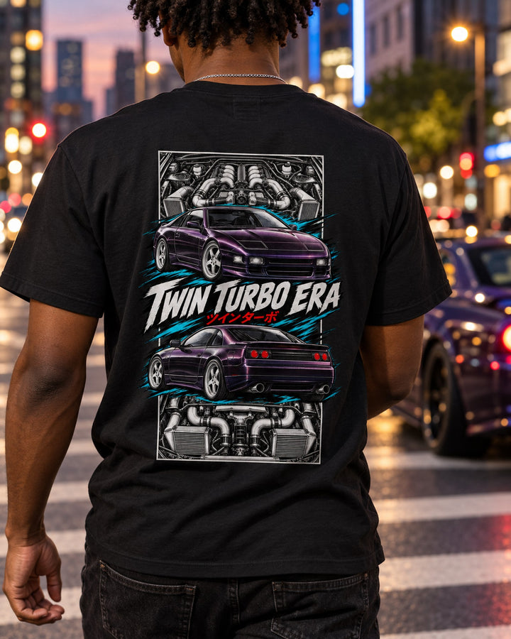Nissan 300Zx Z32 Torn Poster Full-Back Graphic Tee T-Shirt Black worn hero