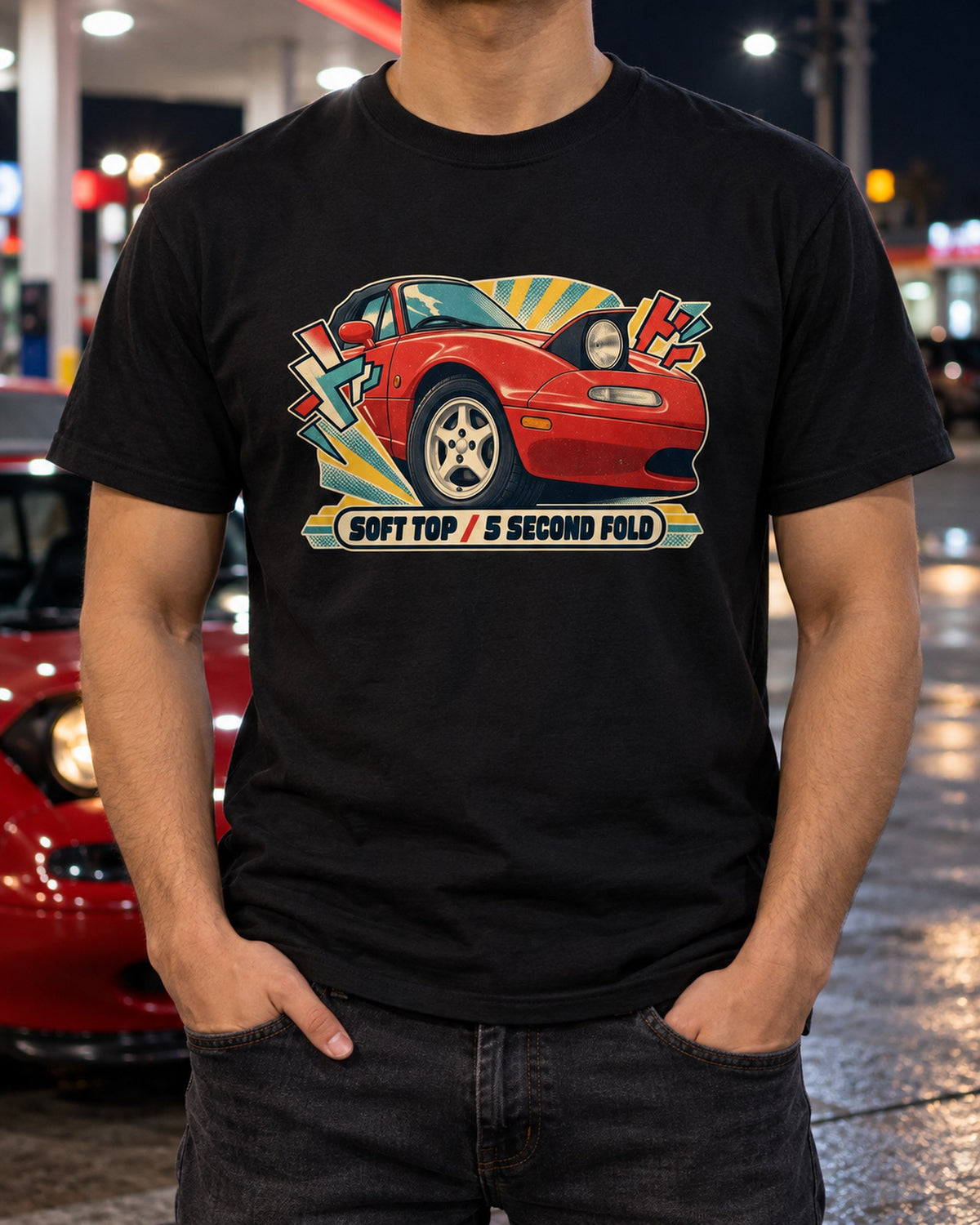 Mazda MX-5 NB Gauge Cluster 7K Redline Shirt, Miata Gift T-Shirt Black worn hero