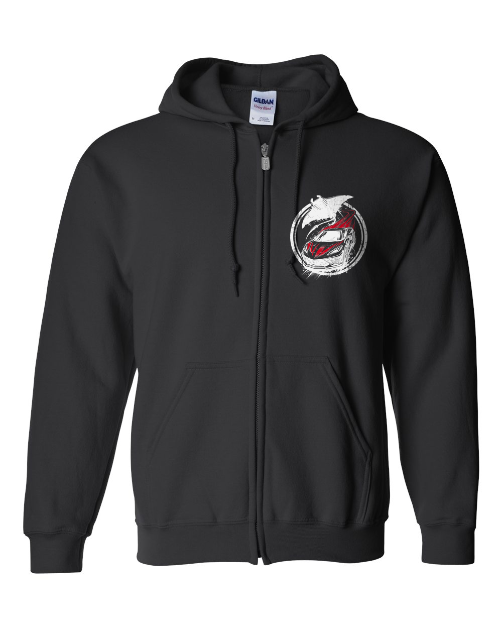 Zip Hoodie Black front