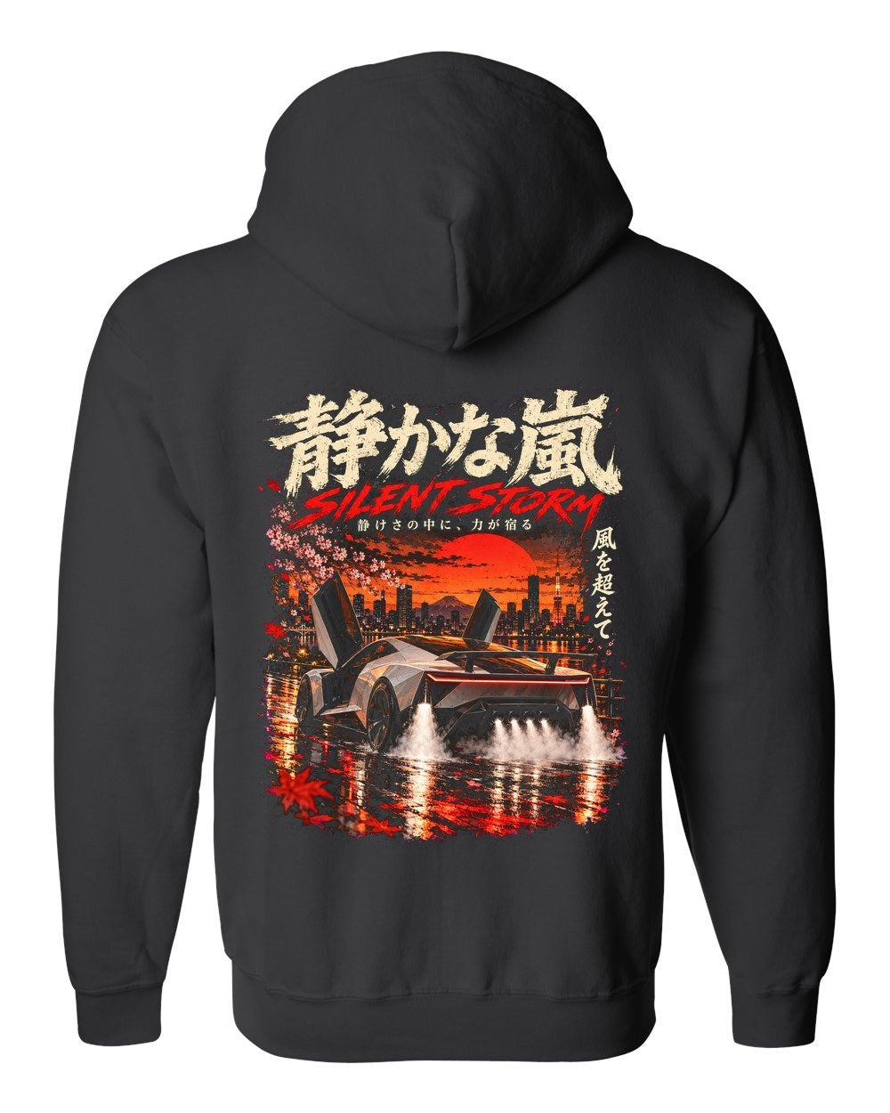 Tesla Roadster Zip Hoodie Black back
