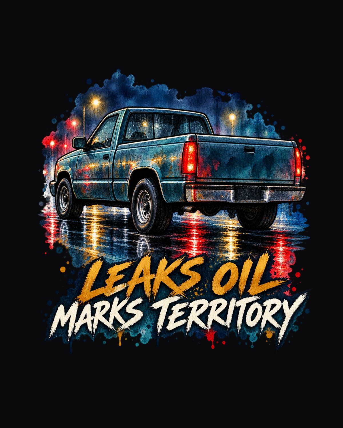 Dodge Ram D250 Cummins Wet Road Watercolour Night Shirt design only