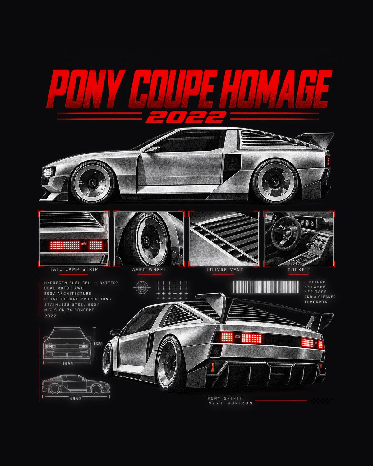 Hyundai N Vision 74 Dossier Shirt, Side Profile and Rear Quarter design only