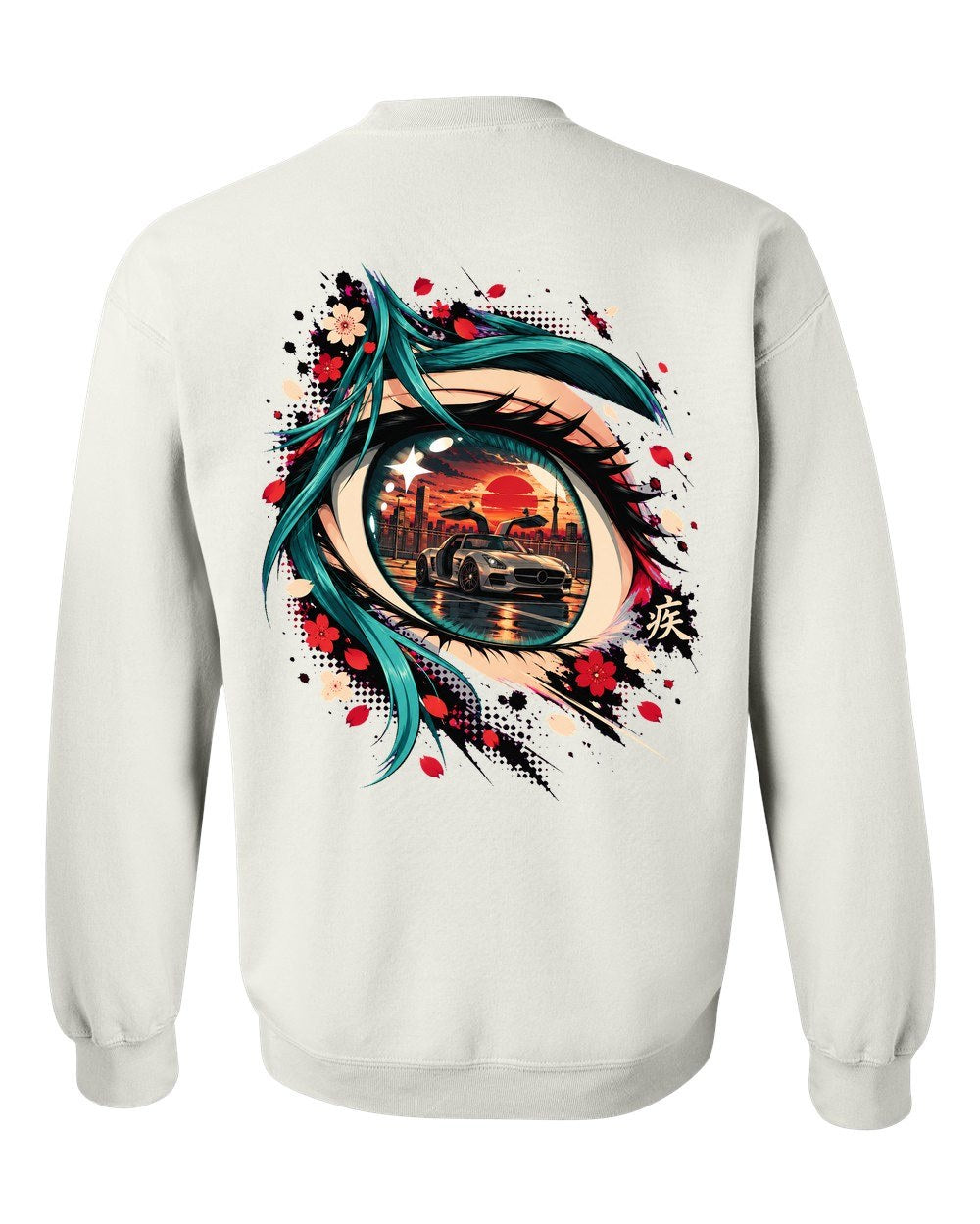 Mercedes-Benz SLS AMG Anime Girl Crewneck White back