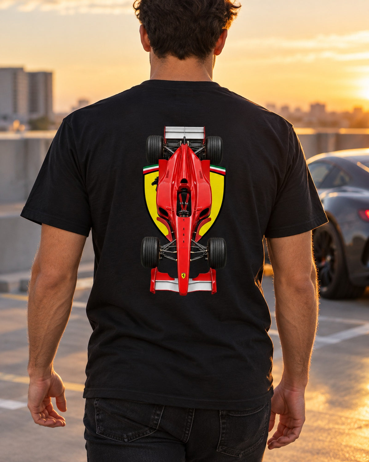 Ferrari F1 2000 2000 Classic F1 Overhead Poster Shirt, Formula 1 Tee T-Shirt Black worn hero