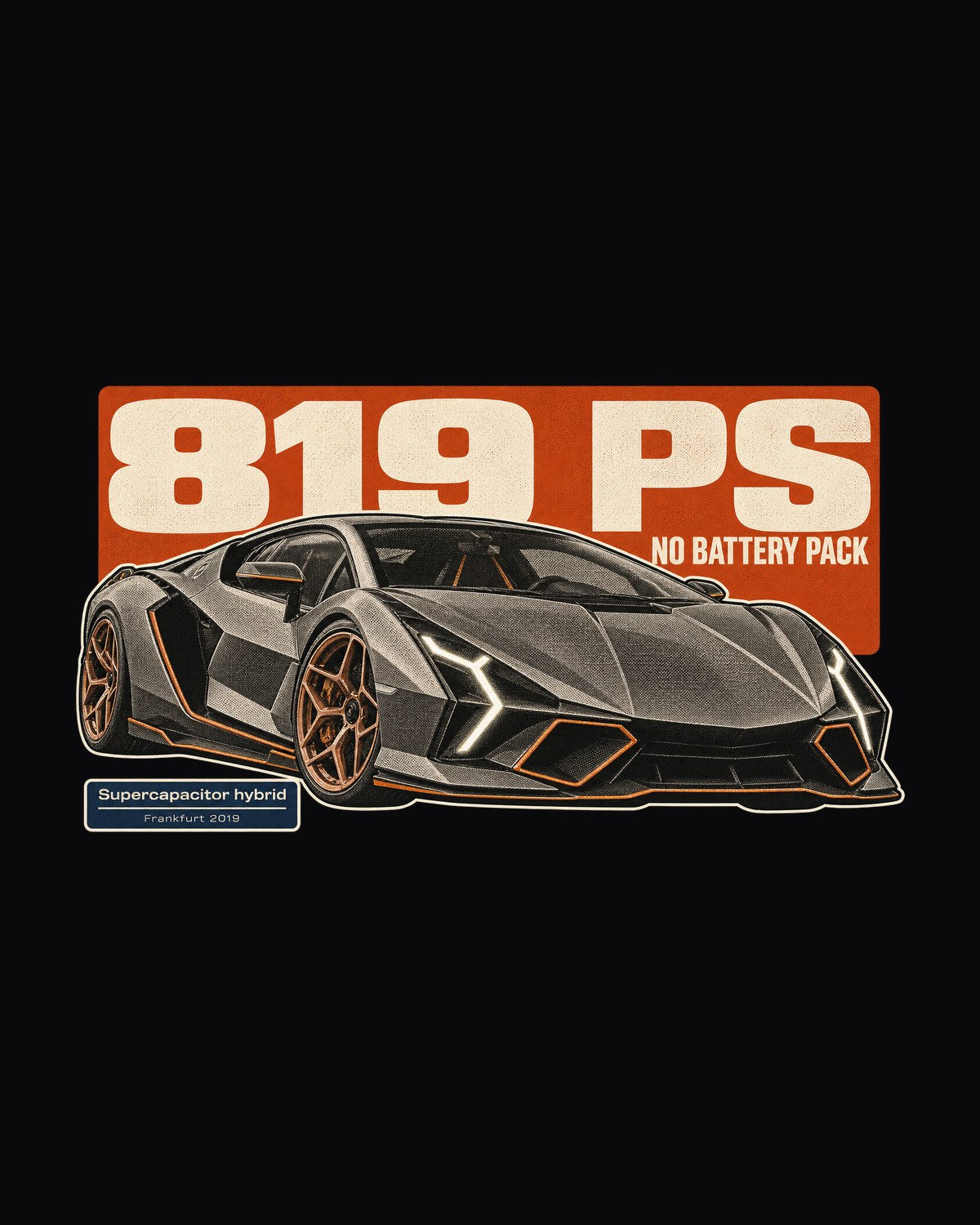 Sian FKP 37 Halftone Statement Tee, Lamborghini 819 PS design only