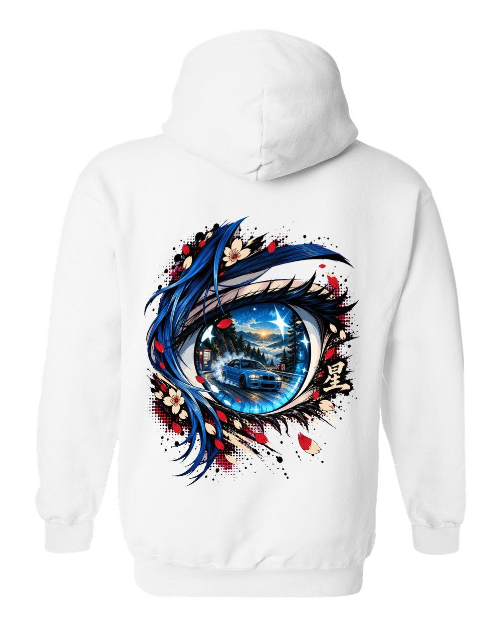 BMW M3 E46 Anime Girl Pull Over Hoodie White back