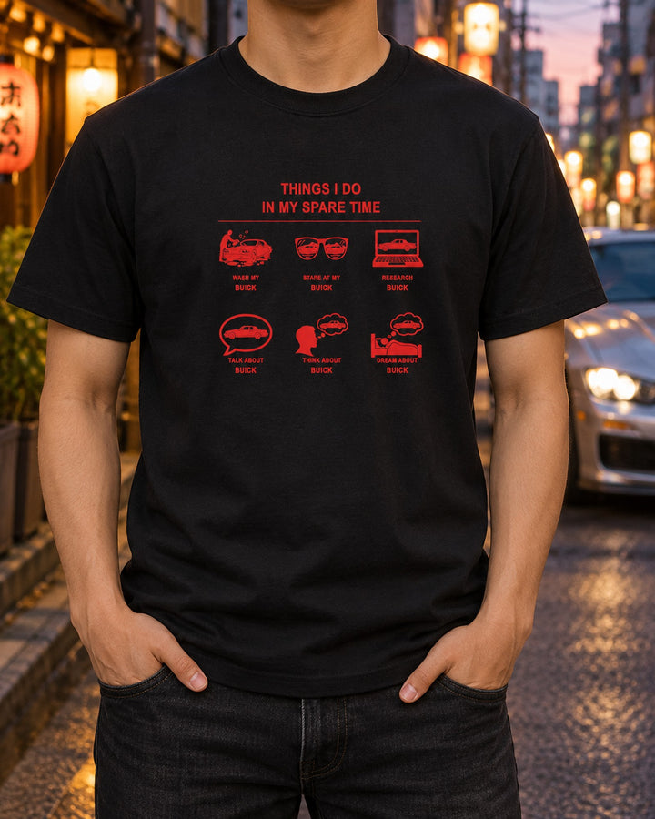 Buick Things I Do Shirt, Hoodie & More T-Shirt Black worn hero