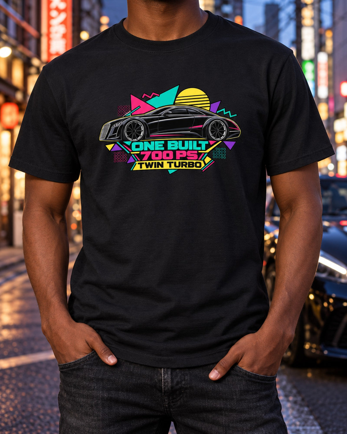 Maybach Exelero One-Off Memphis Style Shirt, Car Guy Gift T-Shirt Black worn hero
