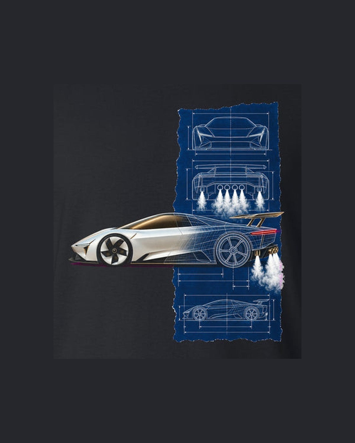 Tesla Roadster Blueprint Shirt, Hoodie & More design only