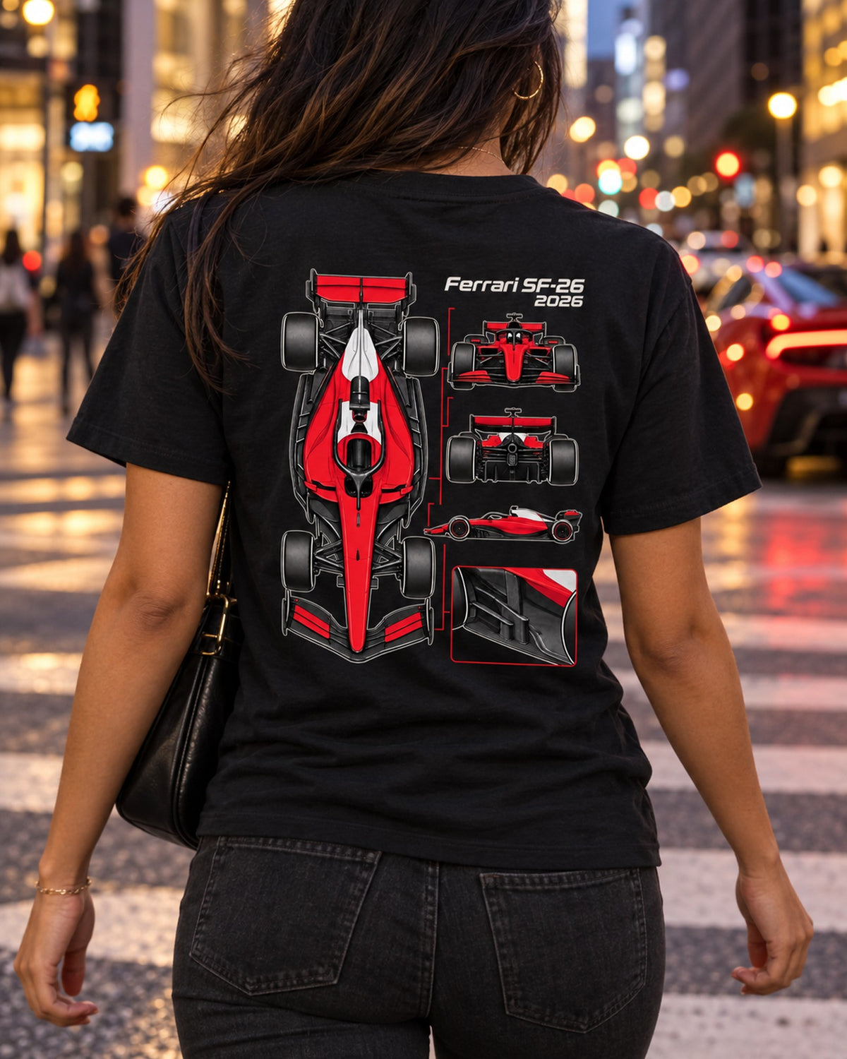 Ferrari SF-26 F1 2026 Overhead Dossier Shirt, Formula 1 Fan Tee T-Shirt Black worn hero