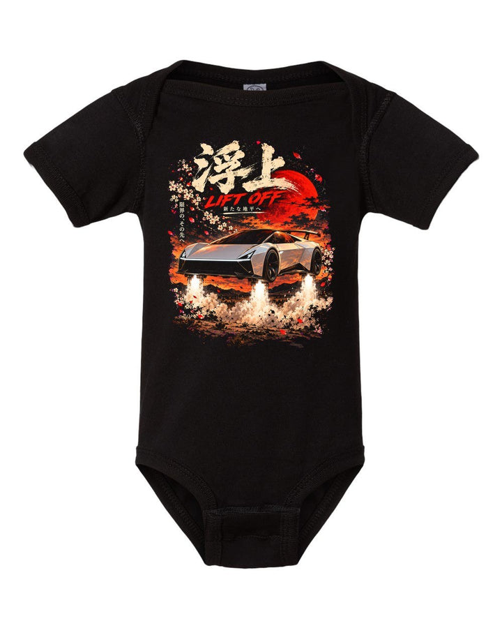 Tesla Roadster 2026 Lift Off Baby Onesie Black front