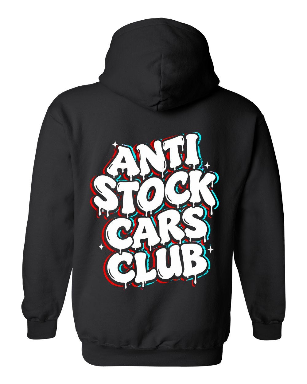 Anti Stock Cars Club Graffiti Pull Over Hoodie Black back