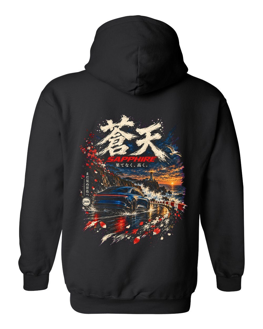 Lucid Air Sapphire Pull Over Hoodie Black back