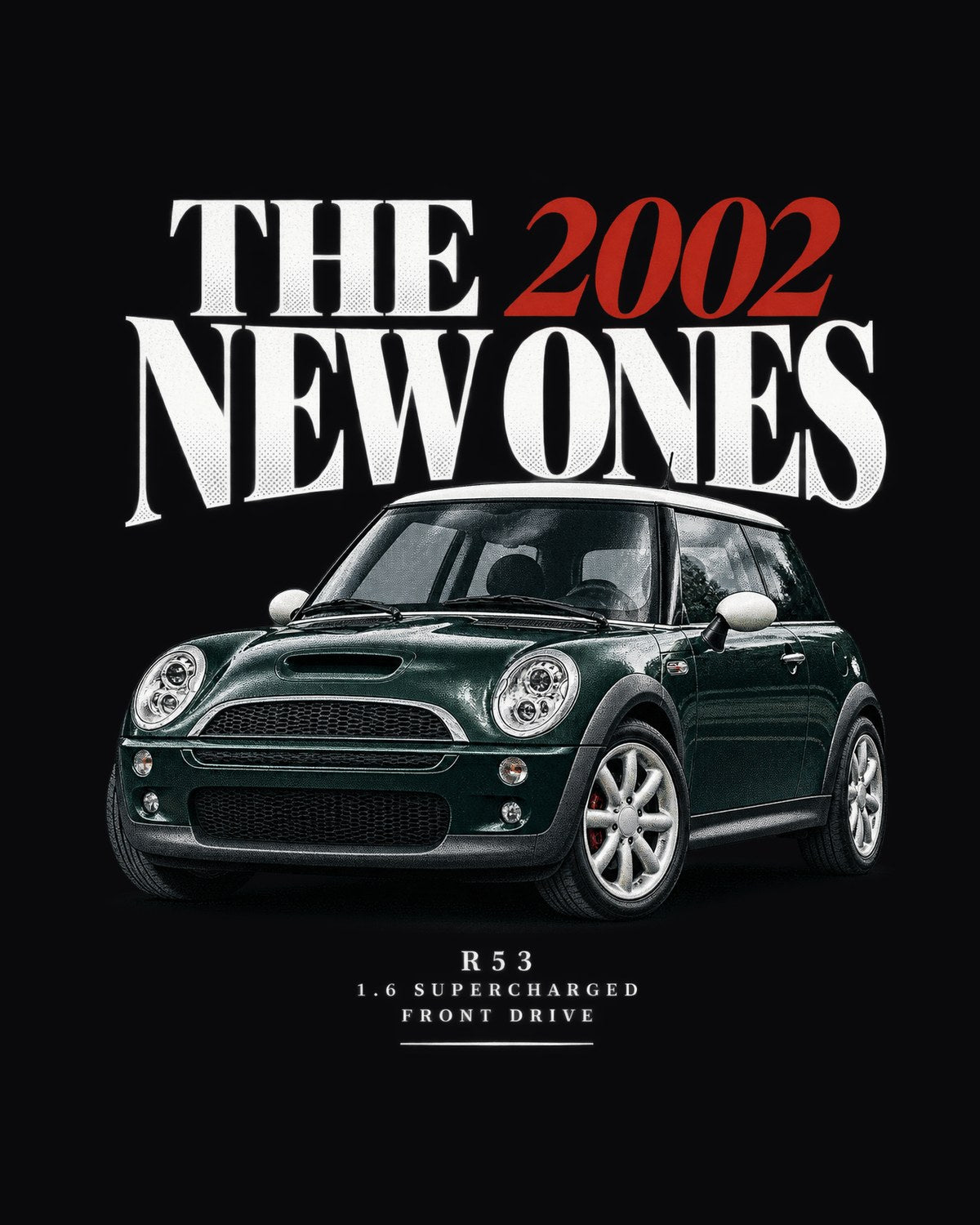 Mini Cooper S R53 The New Ones Editorial Tee, 2002 print design only