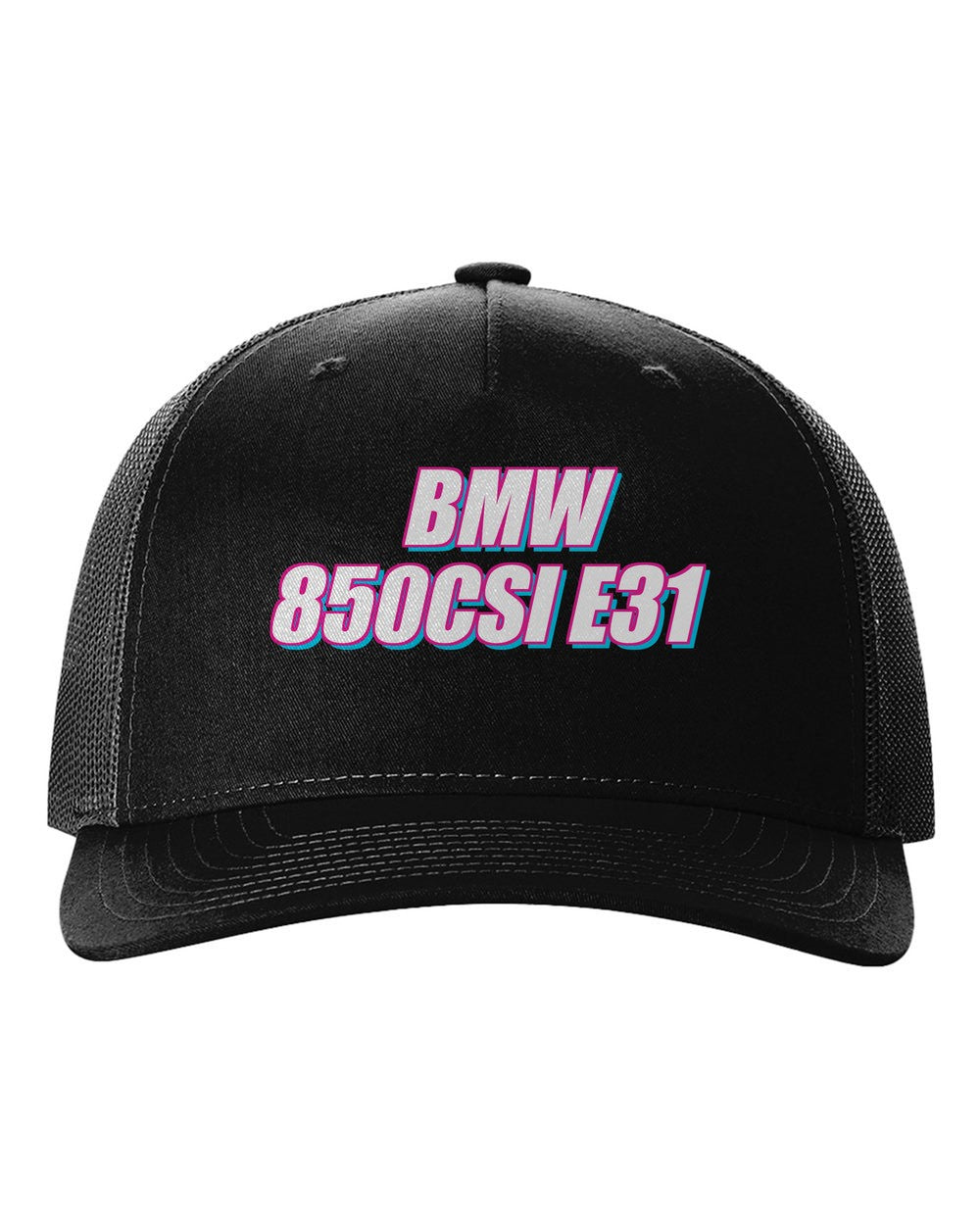 black hat front view with car name