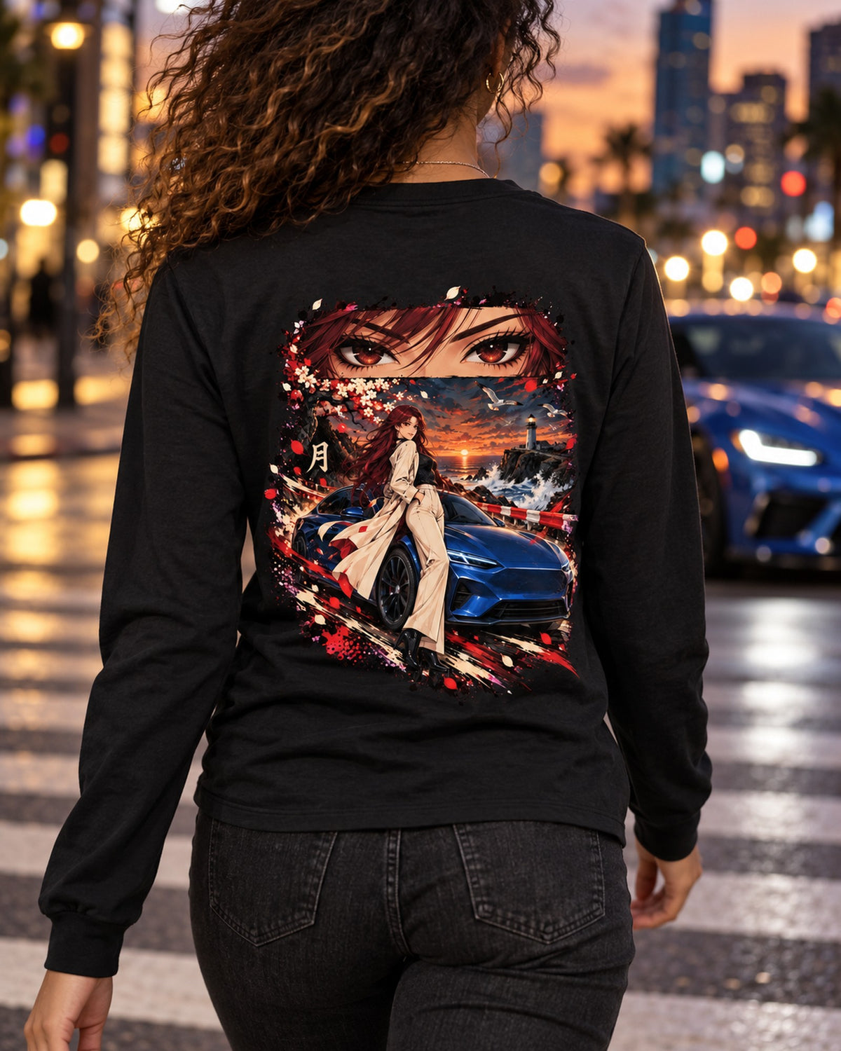Lucid Air Sapphire Anime Girl Shirt, Hoodie & More Long Sleeve Black worn hero