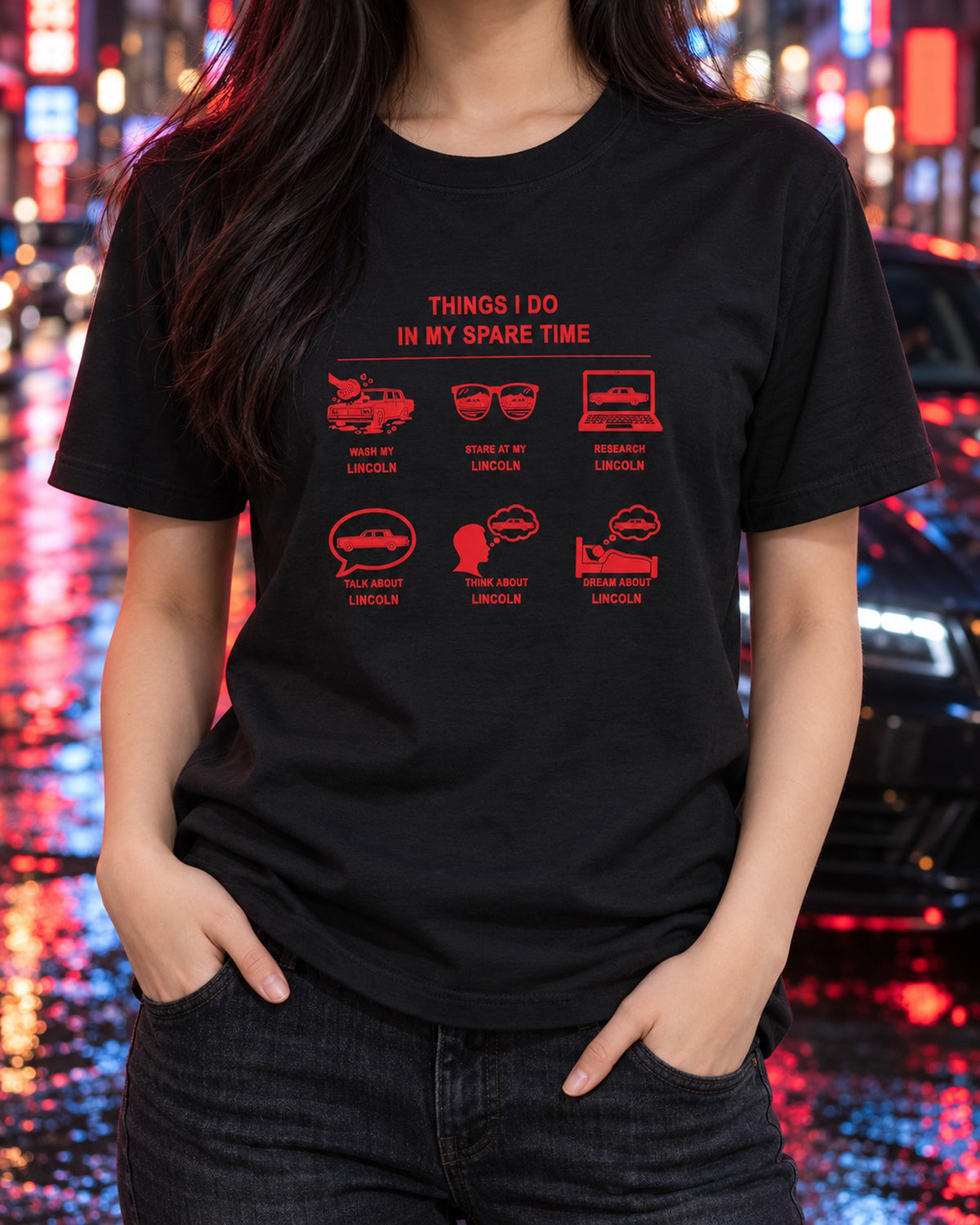 Lincoln Things I Do Shirt, Hoodie & More T-Shirt Black worn hero
