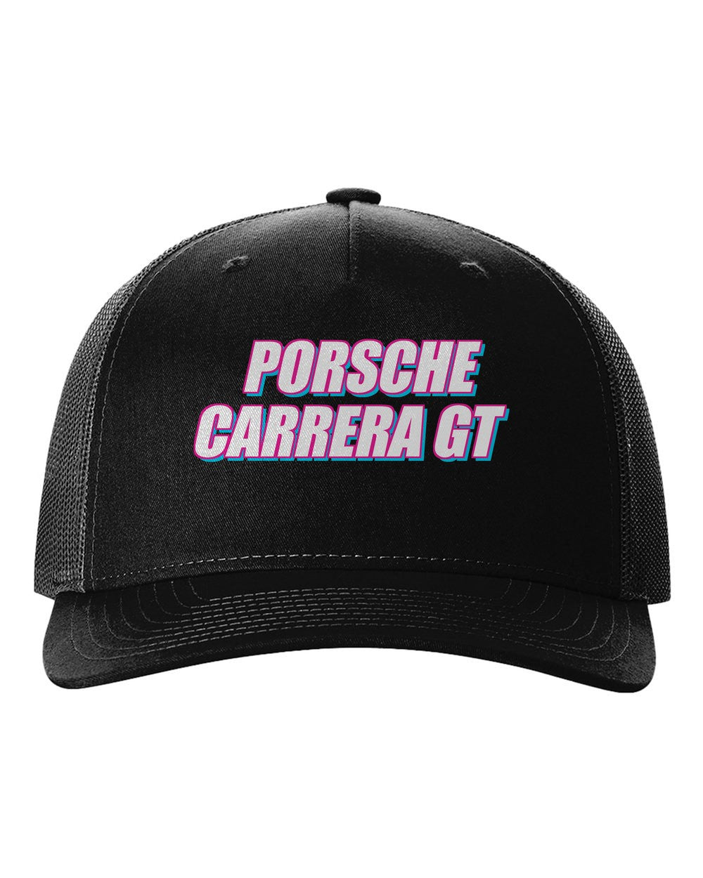 black hat front view with car name