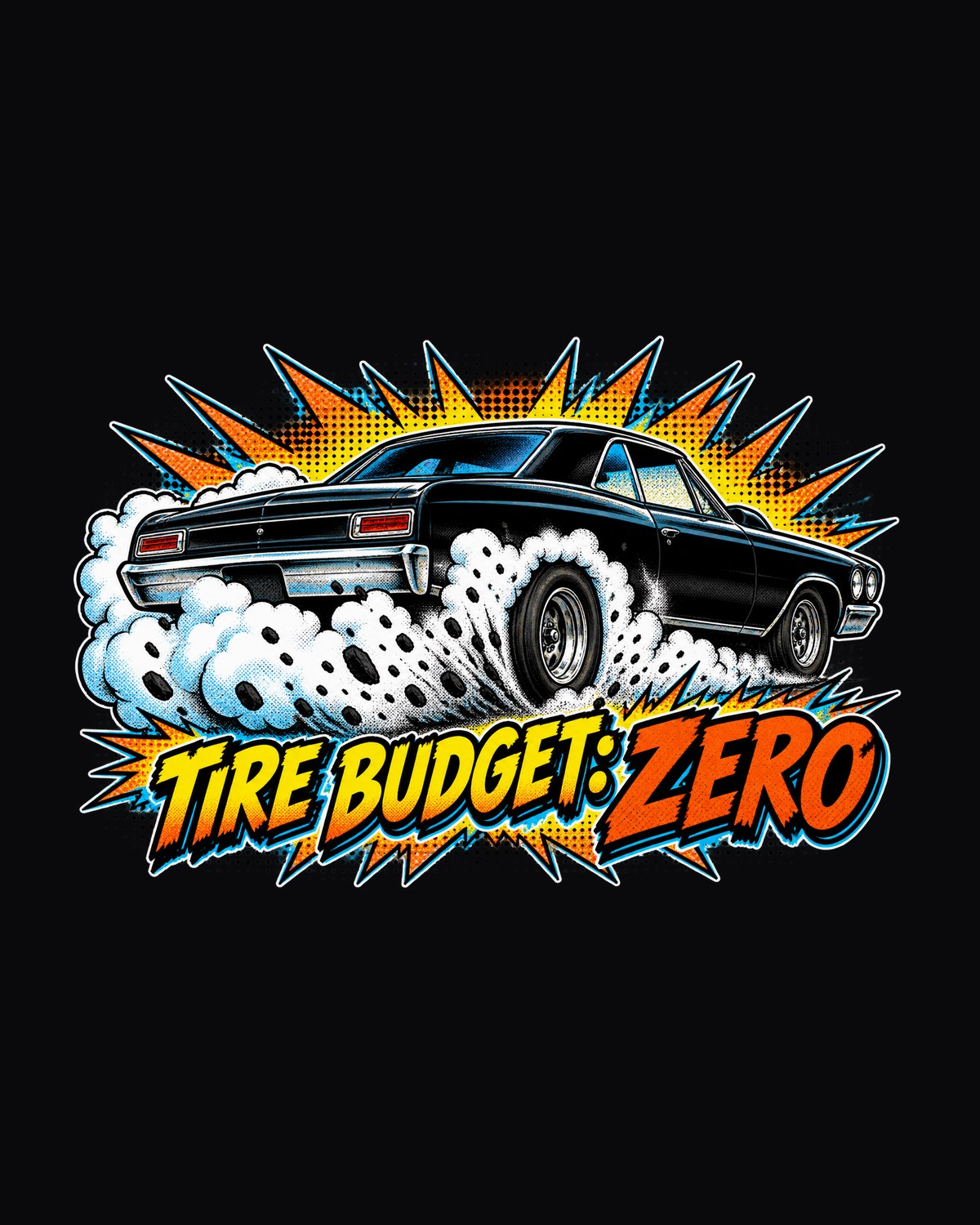 Chevrolet Chevelle Malibu SS 1966 Burnout Comic Shirt design only