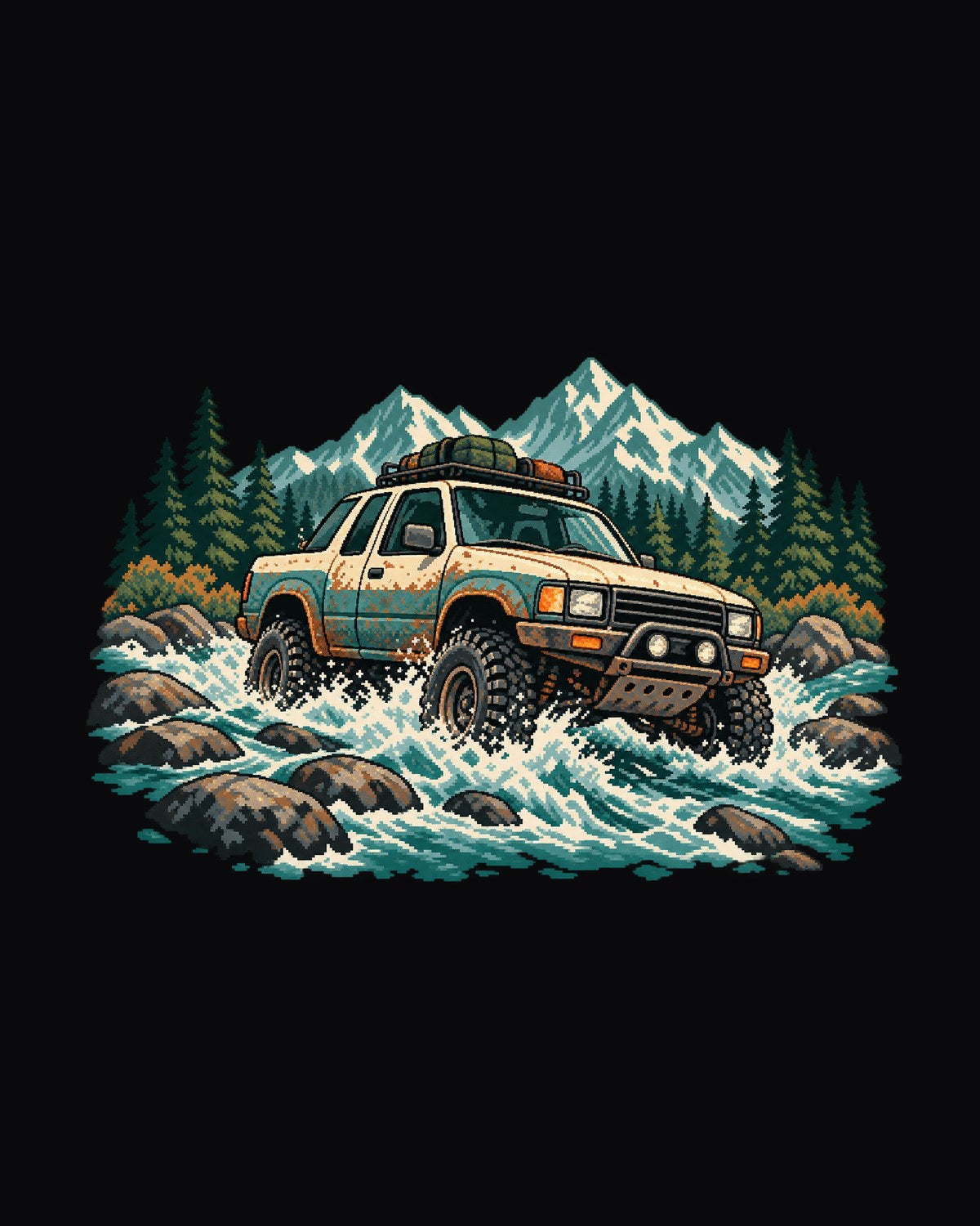 2021 Ford F-150 Raptor Gen 3 P702 River Crossing 16-Bit Tee design only