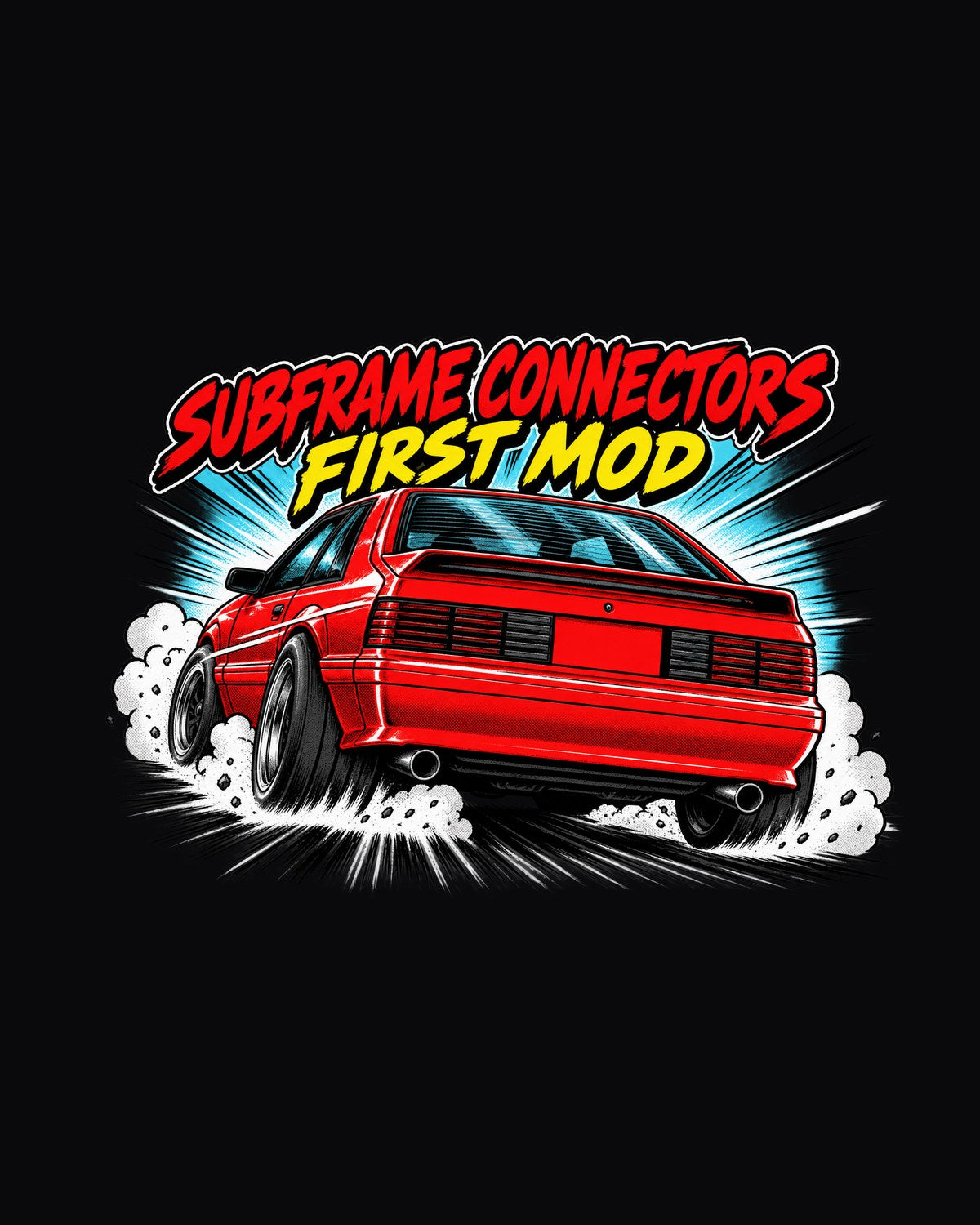 Ford Mustang Fox Body GT 1991 Louver Manga Panel Shirt design only