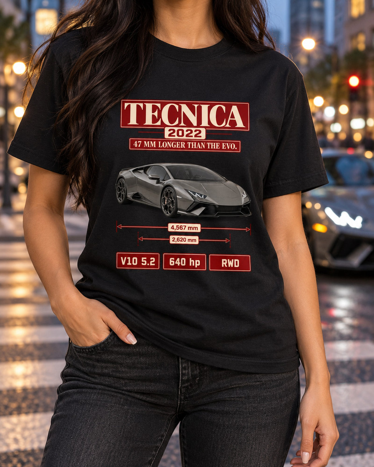 Lamborghini Huracan Tecnica Archive Panel Tee, 2022 T-Shirt Black worn hero