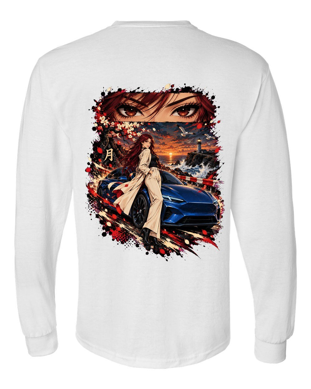 Lucid Air Sapphire Anime Girl Long Sleeve White back