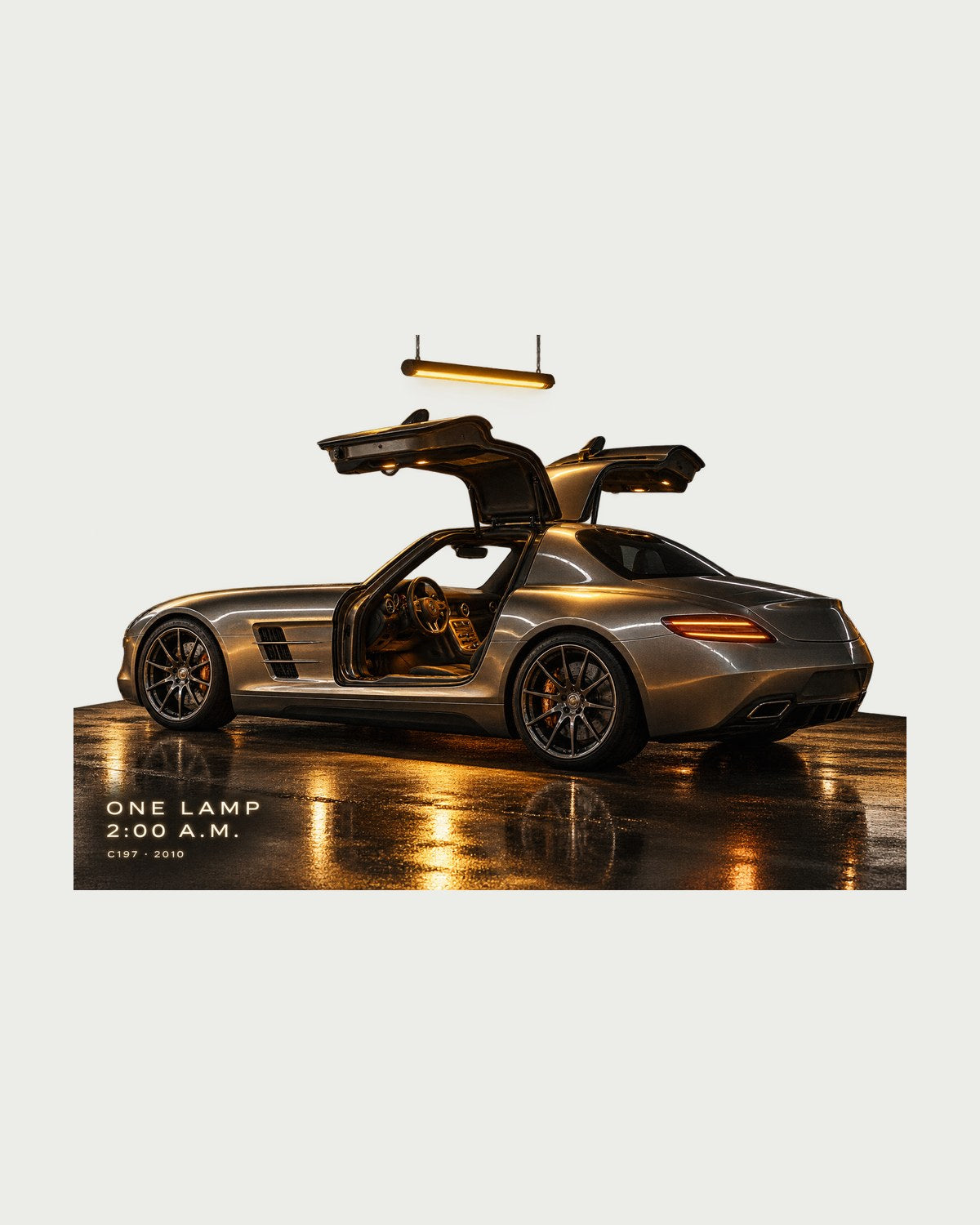 Mercedes SLS AMG C197 One Lamp 2 AM Garage Night Tee design only