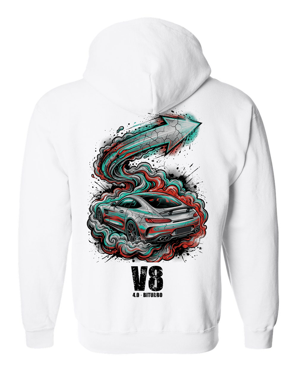 Zip Hoodie White back