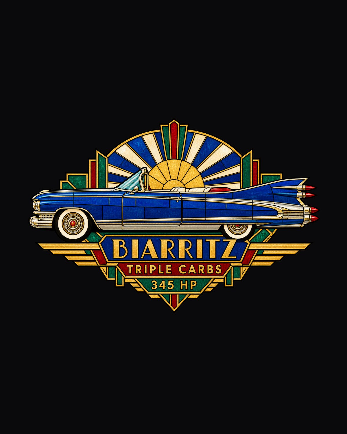 Cadillac Eldorado Biarritz 1959 Art Deco Glass Shirt design only