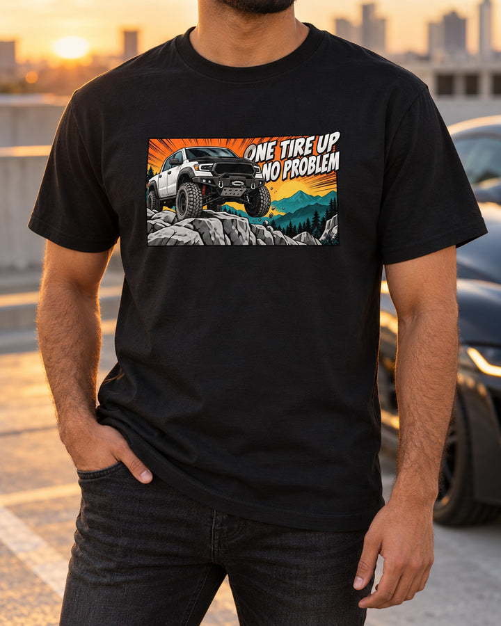 Ram Power Wagon 2500 Ledge Crawler Retro Manga Panel Shirt T-Shirt Black worn hero