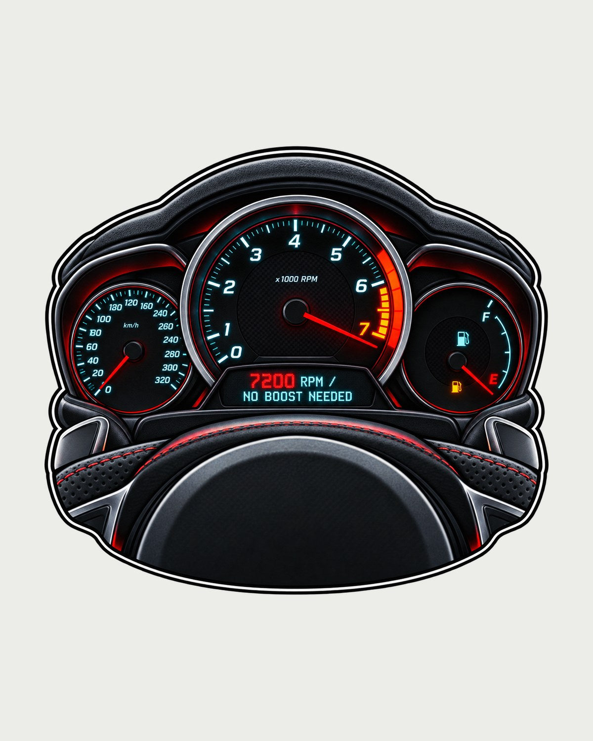 Mercedes C63 AMG W204 Redline Gauge Cluster Shirt, 7200 RPM design only
