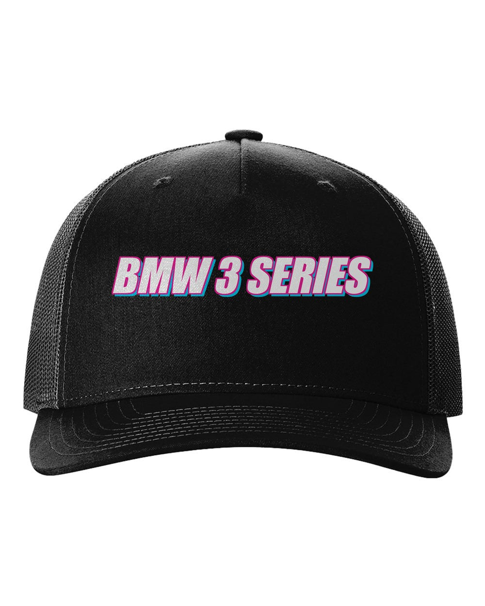 black hat front view with car name